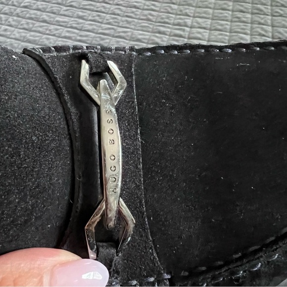 HUGO BOSS Penny Loafers Men 7 Shoes Black Suede - Picture 9 of 15